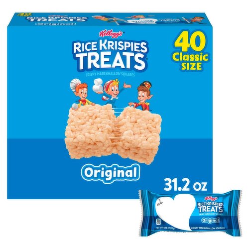 Kellogg's Rice Krispies Treats Original Crispy Marshmallow Squares, 0.78 oz, 40 count