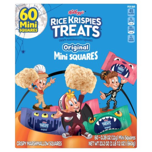 Kellogg's Rice Krispies Treats Original MiniSquares Crispy Marshmallow Squares, 0.39 oz, 60 count