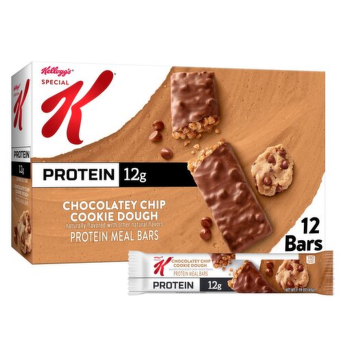 Kellogg's Special K Chocolatey Chip Cookie Dough Protein Meal Bars Value Size, 1.59 oz, 12 count