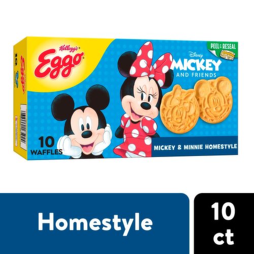 Kellogg's Eggo Disney Mickey and Friends Mickey & Minnie Homestyle Waffles, 10 count, 12.3 oz