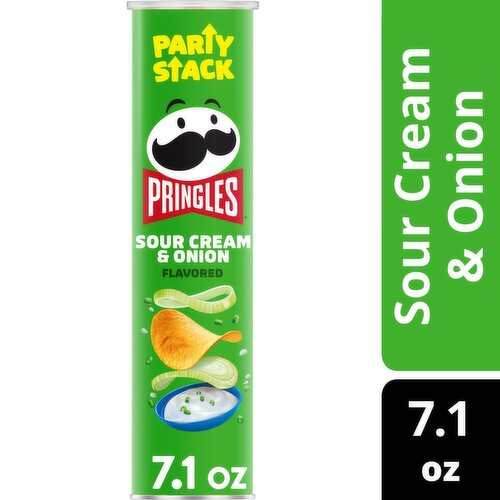 Pringles Party Stack Sour Cream & Onion Flavored Potato Crisps, 7.1 oz