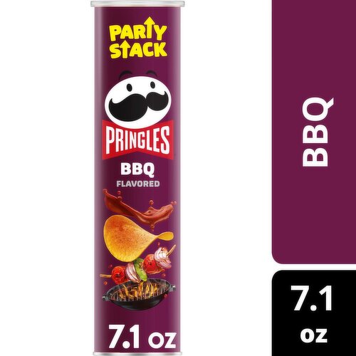 Pringles Party Stack BBQ Flavored Potato Crisps, 7.1 oz