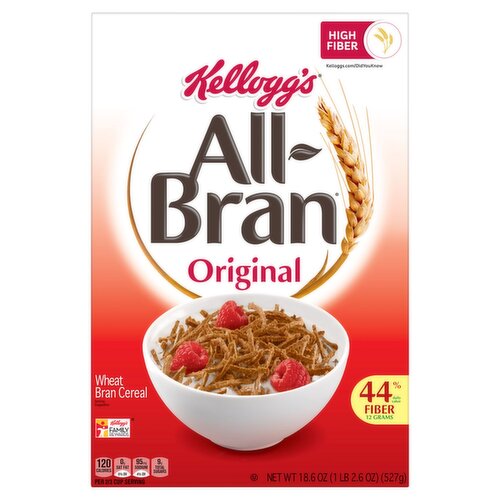 Kellogg's All-Bran Original Wheat Bran Cereal, 18.6 oz