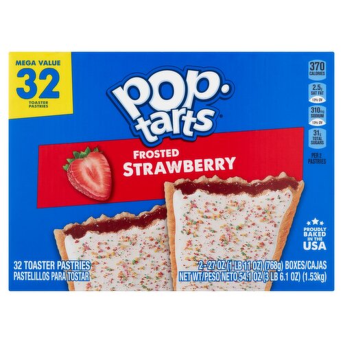 Pop-Tarts Frosted Strawberry Toaster Pastries Megha Value, 27 oz, 32 count