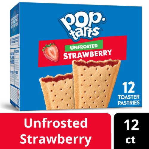 Pop-Tarts Unfrosted Strawberry Toaster Pastries, 12 count, 20.3 oz