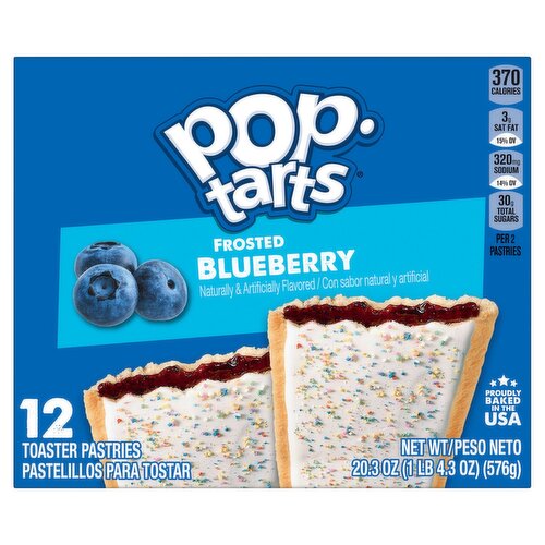 Pop-Tarts Frosted Blueberry Toaster Pastries, 12 count, 20.3 oz