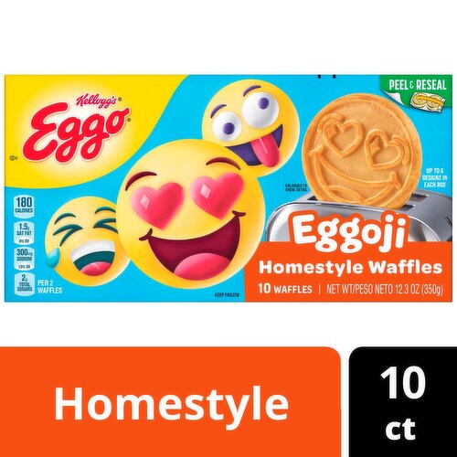 Kellogg's Eggo Eggoji Homestyle Waffles, 10 count, 12.3 oz