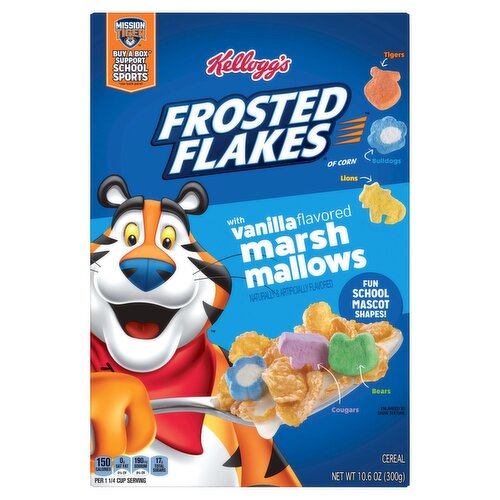 Kellogg's Frosted Flakes of Corn with Vanilla Flavored Marshmallows Cereal, 10.6 oz