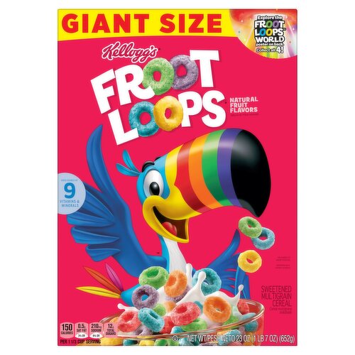 Kellogg&rsquo;s Froot Loops Sweetened Multigrain Cereal Giant Size, 23 