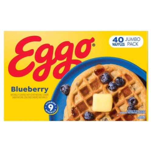 Eggo Blueberry Waffles Jumbo Pack, 40 count, 49.3 oz