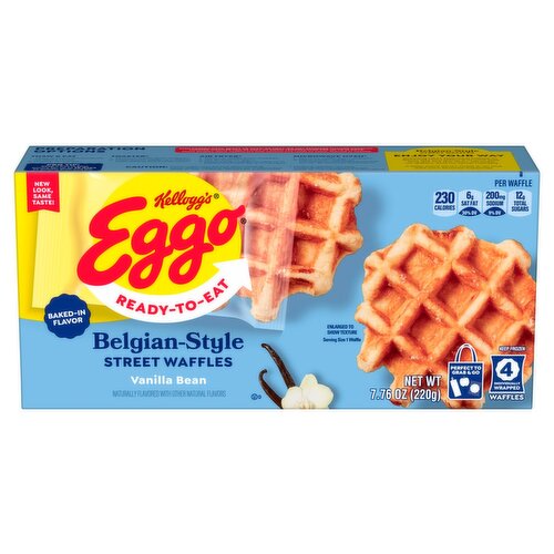 Kellogg's Eggo Vanilla Bean Belgian-Style Waffles, 4 count, 7.76 oz