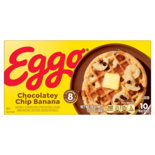 Kellogg's Eggo Chocolatey Chip Banana Waffles, 10 count, 12.3 oz