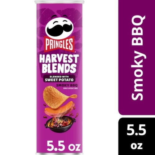 Pringles Harvest Blends Blended with Sweet Potato Smoky BBQ Potato Crisps, 5.5 oz