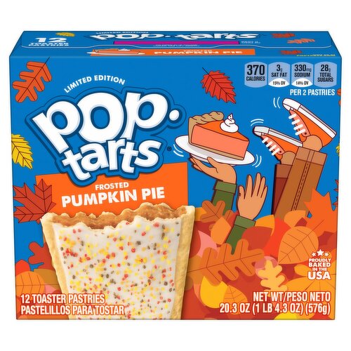 Pop-Tarts Frosted Pumpkin Pie Toaster Pastries Limited Edition, 12 count, 20.3 oz