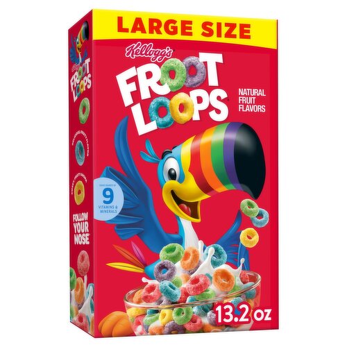 Kellogg's Froot Loops Sweetened Multigrain Cereal Large Size, 13.2 oz