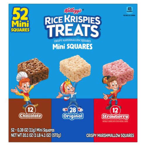 Kellogg's Rice Krispies Treats Mini Crispy Marshmallow Squares, 0.39 oz, 52 count