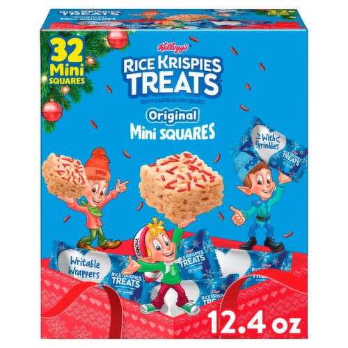 Kellogg's Rice Krispies Treats Original Mini Squares Crispy Marshmallow Squares, 0.39 oz, 32 count