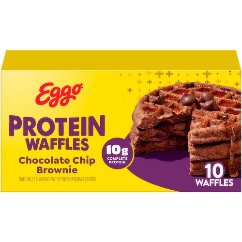 Eggo Protein Chocolate Chip Brownie Waffles, 10 count, 12.3 oz