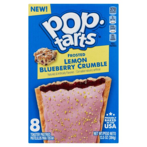 Pop-Tarts Frosted Lemon Blueberry Crumble Toaster Pastries, 8 count, 13.5 oz