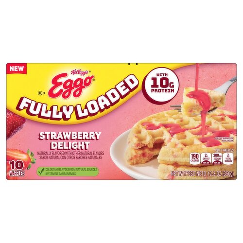 Kellogg's Eggo Fully Loaded Strawberry Delight Waffles, 10 count, 12.3 oz