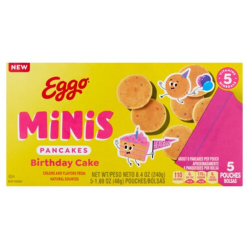 Eggo Minis Birthday Cake Pancakes, 1.69 oz, 5 count