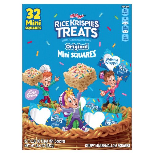 Kellogg's Rice Krispies Treats Original Mini Crispy Marshmallow Squares, 0.39 oz, 32 count