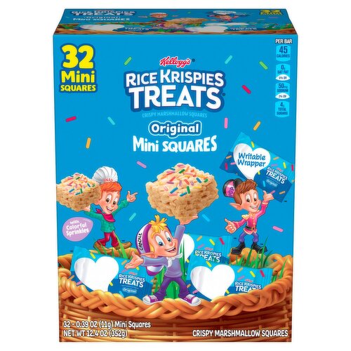 Kellogg's Rice Krispies Treats Original Mini Crispy Marshmallow Squares, 0.39 oz, 32 count