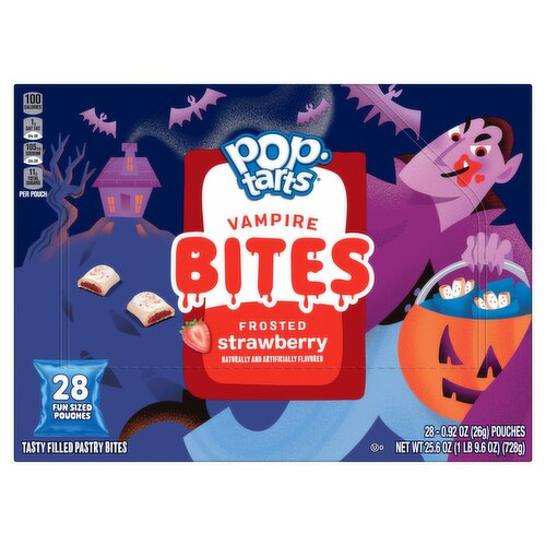 Pop-Tarts Frosted Strawberry Vampire Bites, 0.92 oz, 28 count