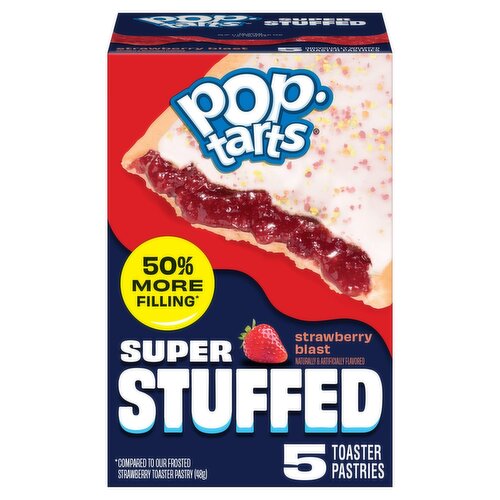 Pop-Tarts Strawberry Blast Super Stuffed Toaster Pastries, 5 count, 10.9 oz