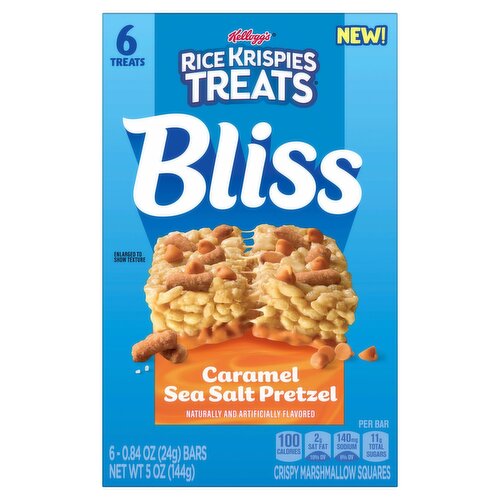 Kellogg's Rice Krispies Treats Bliss Caramel Sea Salt Marshmallow Squares, 0.84 oz, 6 count