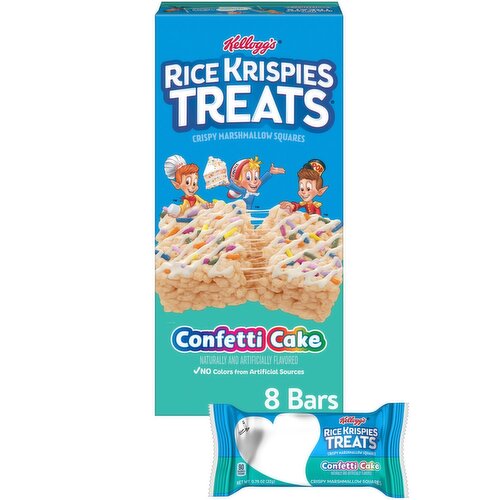 Kellogg's Rice Krispies Treats Confetti Cake Crispy Marshmallow Squares, 0.78 oz, 8 count
