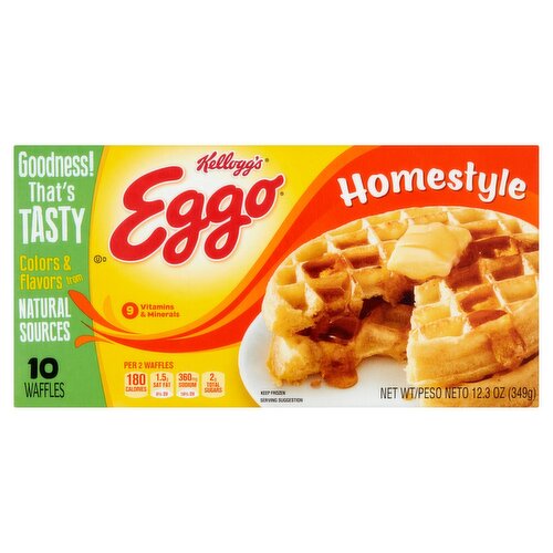 Kellogg's Eggo Homestyle Waffles, 10 count, 12.3 oz