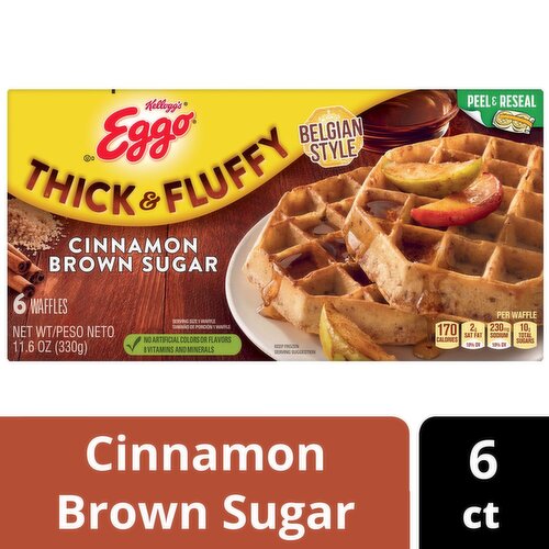 Eggo Thick & Fluffy Cinnamon Brown Sugar Waffles, 6 count, 11.6 oz