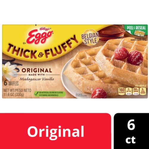 Eggo Thick & Fluffy Original Waffles, 6 count, 11.6 oz