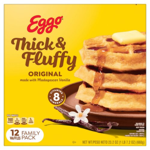 Kellogg's Eggo Thick & Fluffy Original Belgian Style Waffles Family Pack, 12 count, 23.2 oz