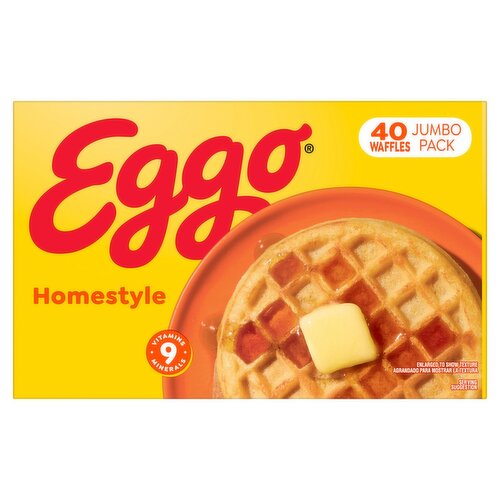 Eggo Homestyle Waffles Jumbo Pack, 40 count, 49.3 oz
