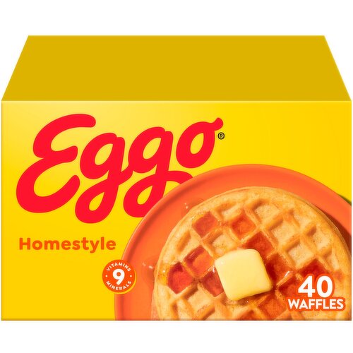 Eggo Homestyle Waffles Jumbo Pack, 40 count, 49.3 oz
