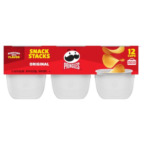 Pringles Snack Stacks Original Potato Crisps, 0.67 oz, 12 count