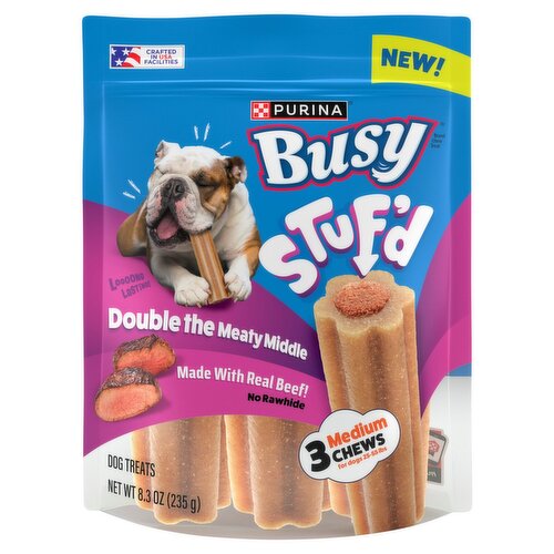Purina Busy Stuf'd Medium Chews Dog Treats, 25-55 lbs, 3 count, 8.3 oz
