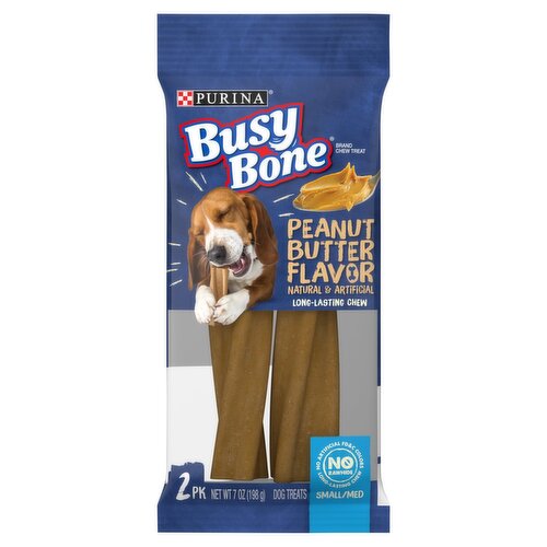 Purina Busy Bone Peanut Butter Flavor Dog Chew Treats, Small/Med, 2 count, 7 oz