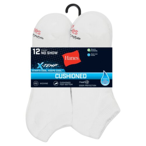 Hanes X-Temp Cushioned Socks, 12 pair