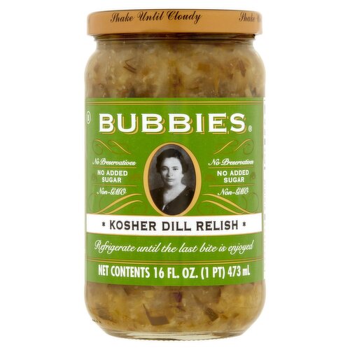 Bubbies Kosher Dill Relish, 16 fl oz