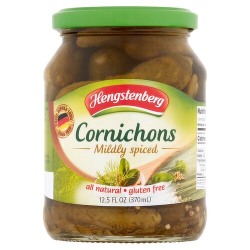 Hengstenberg Mildly Spiced Cornichons, 12.5 fl oz