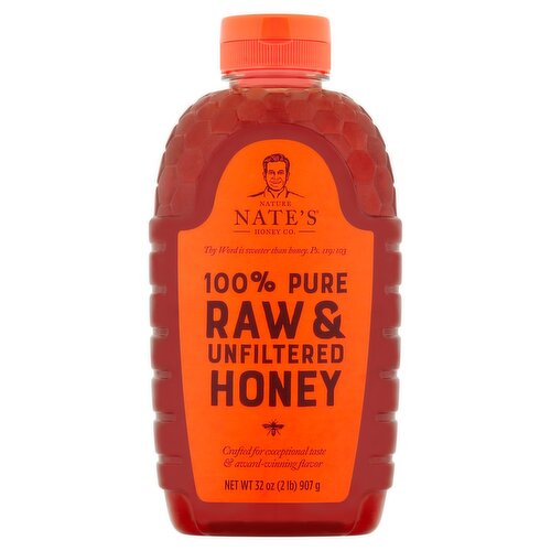 Nature Nate's 100% Pure Raw & Unfiltered Honey, 32 oz