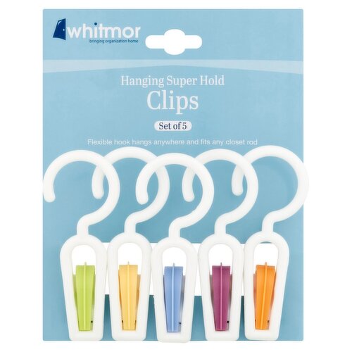 Whitmor Hanging Super Hold Clips, 5 count