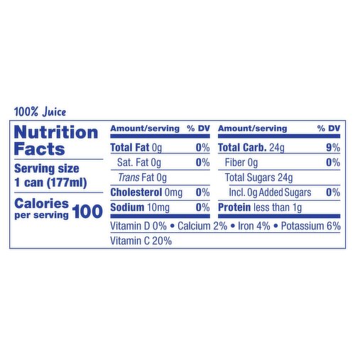 Dole 100% Pineapple Mango Juice, 6 fl oz, 6 count