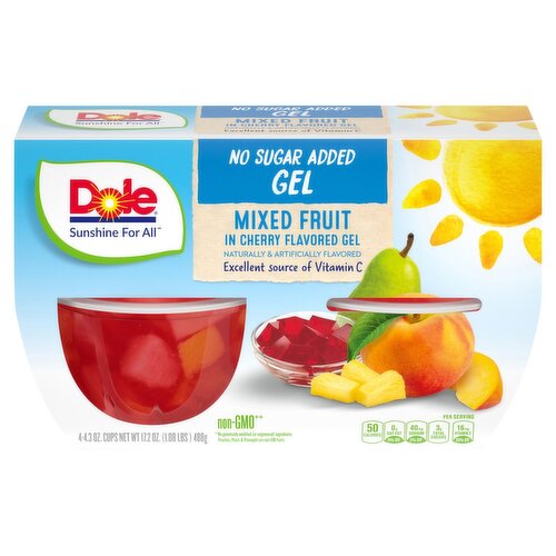 Dole Mixed Fruit in Cherry Flavored Gel, 4.3 oz, 4 count