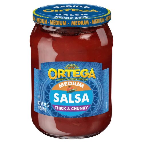 Ortega Medium Thick & Chunky Salsa, 16 oz