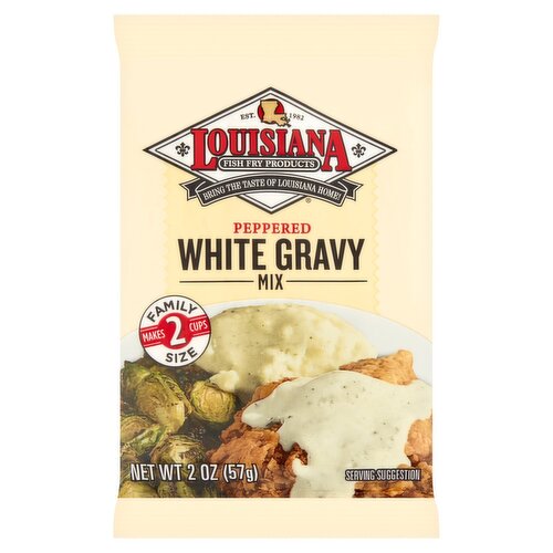 Louisiana Fish Fry Products Peppered White Gravy Mix Family Size, 2 oz