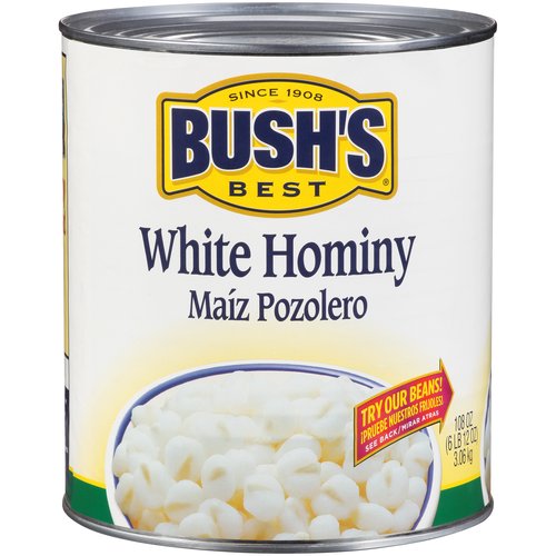 Bush's Best White Hominy, 108 oz